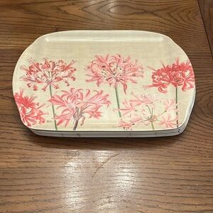 Caspari Surprise Lily trays, set‎ of 5